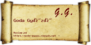 Goda Győző névjegykártya